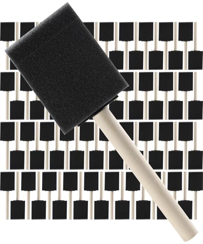 Bates- Foam Paint Brushes, 2 Inch, 75 Pack, Black Foam Brushes for Painting with Lightweight Wooden Handles - color: Black, size: 2 Inch, 75 Pack