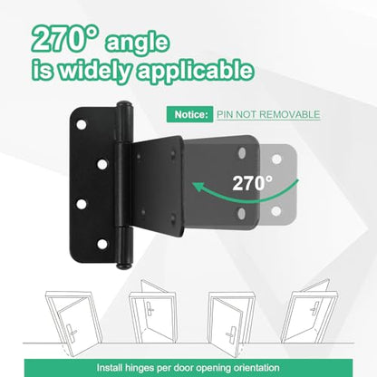 5“ Gate Hinges,260 Lbs Capacity, 4 Pack Heavy Matte Black Hinges - size: 5“-4 pcs-Matte Black