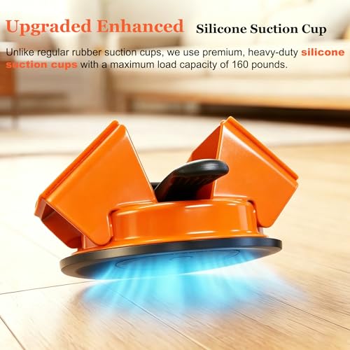 Heavy Duty Upgraded Floor Gap Fixer Tool with Reusable Nano-Adhesive Pad - color: Orange