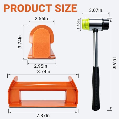 Floor Gap Fixer Tool Kit with Rubber Mallet, for Laminate Vinyl Hardwood