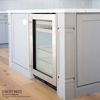 Ekena Millwork COL05X05X35KERW Kent Raised Panel Cabinet Column (Top Block: 6", Bottom Block: 7"), 5"W x 5"D x 35 1/2"H, Rubberwood - color: Rubberwood, size: 5-in. W x 5-in. D x 35.5-in. H