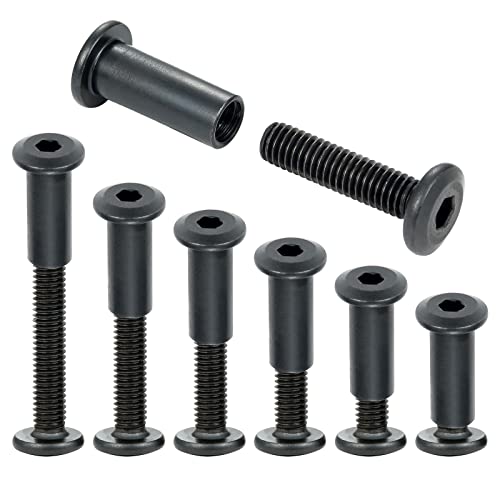 40 Sets Black Furniture Connector Bolts M6x25mm Binding Screws for Wood - color: M6x25mm-Black-D