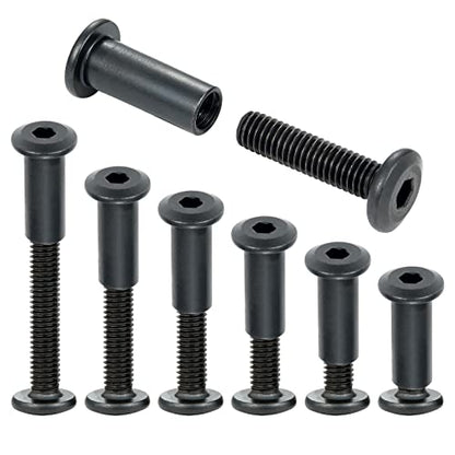 40 Sets Black Furniture Connector Bolts M6x25mm Binding Screws for Wood - color: M6x25mm-Black-D