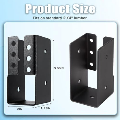 Concealed Joist Hangers,20 Pcs 2"x4" Outdoor Concealed-Flange Joist Bracket