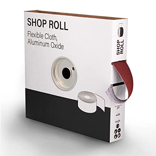 VSM 1-1/2" x 50yd (150'), 320 Grit (Extra Fine) Aluminum Oxide Sanding Shop Roll, F-Weight Cotton Cloth Backed Sandpaper Roll for Hand Finishing, Woodworking, Metal Working, Polishing - style: 320 Grit