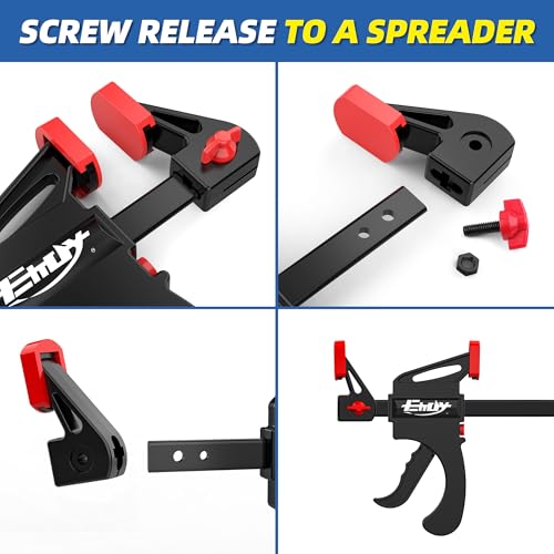 36" Bar Clamps for Woodworking 2-Pack, One-Handed Clamp/Spreader, Light-Duty Quick-Change F Clamp with 130 LBS Load Limit, Ideal for Woodworking/Carpentry/Home Improvement/DIY
