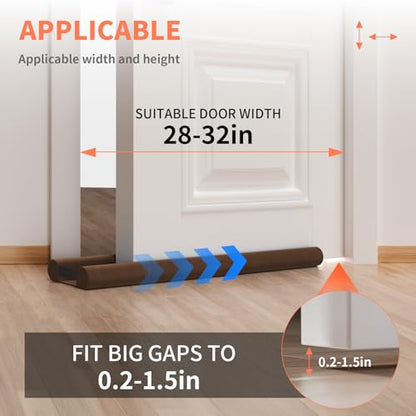 BKSAI Under Door Draft Stopper, 28-32in, Brown - color: Brown, size: 28-32in