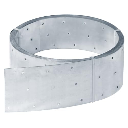 32ft Metal Strapping,4" Width Perforated Steel Coil Strap - size: Width:100mm(4")