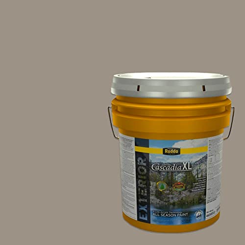 Rodda Paint CASCADIA XL Exterior Satin Paint & Primer in One, 5-Gallon, Ashes - color: Ashes, size: 640 Fl Oz (Pack of 1)