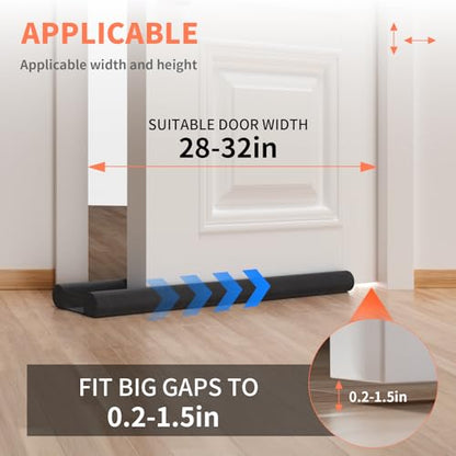 BKSAI Under Door Draft Stopper, 28-32in, Black - color: Black, size: 28-32in