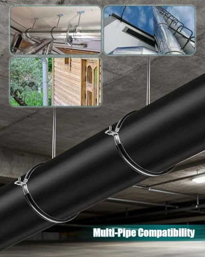 2 Pack 6 Inch Pipe Hanger Bracket with 16 Inch Extension Rod