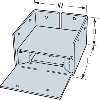 Simpson Strong-Tie ABW44Z ABW ZMAX Galvanized Adjustable Standoff Post Base for 4x4