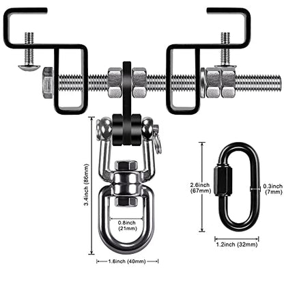 BeneLabel Punching Bag Hanger for I Beam 880 LBs Capacity Heavy Bag Mount Width Adjustable Boxing Bag Holder & Steel Beam Clamp for Beam - color: Hanger&Carabiner&360°Swivel(2 Pack)