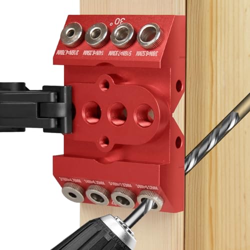Toolcool 30 45 90 Degree Angle Drill Guide Jig for Straight Angled Holes with Detachable Drill Bushings And Positioning Bar