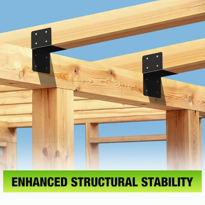 4 Pcs 12 Gauge Post Caps Tie Bracket, 6x6 Black Joist Anchor - style: 6X6