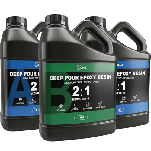 Deep Pour Epoxy Resin, 3 Gallon 2:1 Casting Kit, 2-4 Inch Pour - size: 3 Gallon