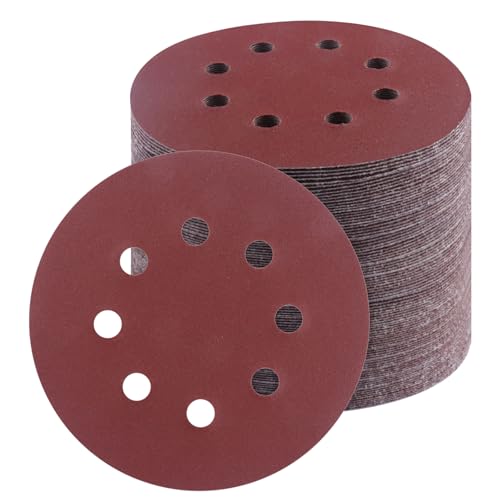 50 PCS 5 Inch Sanding Discs 240 Grit, Round Hook and Loop Sandpaper for Random Orbital Sander - size: 240 Grit