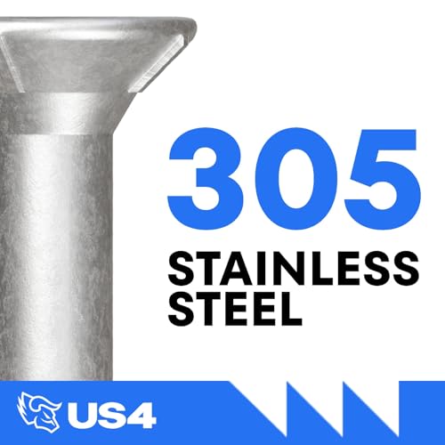 US4 - #10 x 3-1/8" Flat Head Screws Stainless Steel | Stainless Steel Wood Screws | T25 Star Drive | Self-Drilling Screws for Framing, Subflooring & Decking | 316 SS (100, #10 x 3.125 Inches) - size: #10 x 3-1/8"