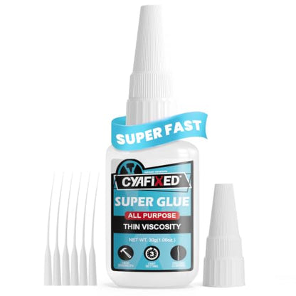 Super Fast Thin CA Glue, All-Purpose Instant Cyanoacrylate Adhesive, 30g - size: 1 oz