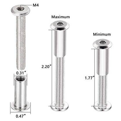 40 Sets Silver Furniture Connector Bolts M6x40mm Binding Screws for Wood - color: M6x40mm-D