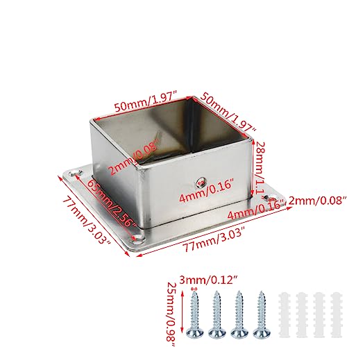 Wealrit 4 Pcs Square Post Bases,2" Stainless Steel Flange Anchor Bases - style: 4 pcs 2" Silver