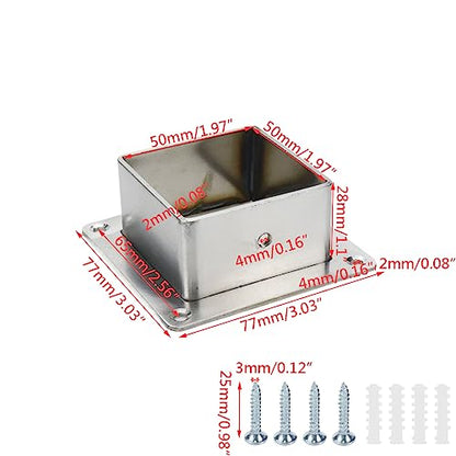 Wealrit 4 Pcs Square Post Bases,2" Stainless Steel Flange Anchor Bases - style: 4 pcs 2" Silver