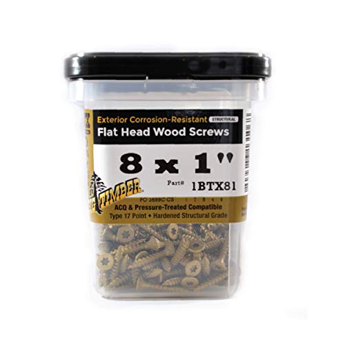 Big Timber 1BTX81 Wood Screws 8x1 Inch T-20-Drive Bit Bronze Star Flat Head (287 Per Box)