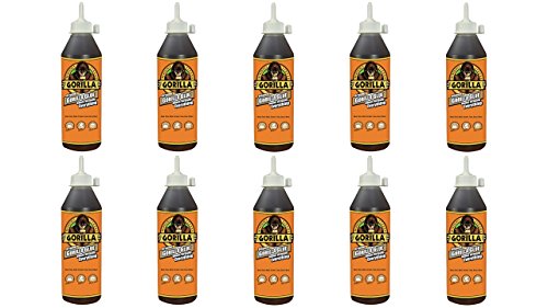 Gorilla Original Waterproof Polyurethane Glue, 18 ounce Bottle, Brown, (Pack of 10)