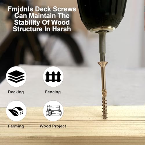 Deck Screws 2 Inch, Wood Screws #8×2", 106 Pcs Golden Brown - color: Golden Brown, size: #8×2"