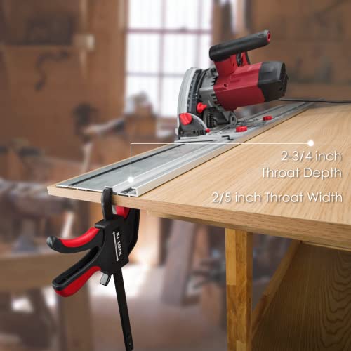 Track Saw Clamp, KITLUCK Quick Release Guide Rail Clamp for Circular Saw Guide Rail System, 6" Clamping Thickness, Universal Wood Track Clamps for Woodworking-2 Pcs
