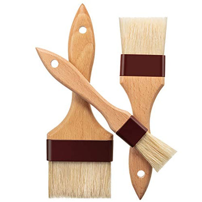 Boao 4 Pcs Pastry Brush, Natural Bristle Basting Brush, 1, 2, 3 Inch - size: 1, 2, 3 Inch