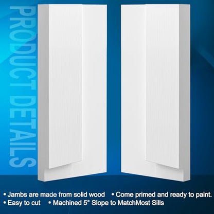 CroBlissful 1 Set 8 Inch L X 4-9/16 Inch W X 1-1/4 T Exterior Door Jamb Repair Kit, Jamb Paintable Wood Rotted Door Frame Repair Kit for Exterior Frame - size: 8 Inch L X 4-9/16 Inch W X 1-1/4 T