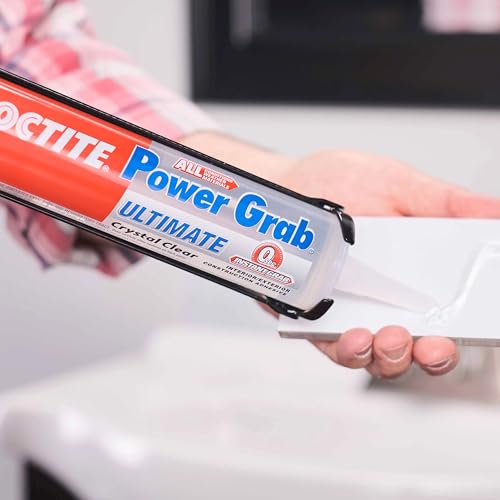 Loctite Power Grab Ultimate Crystal Clear Construction Adhesive, 9 fl oz Cartridge, 1 Pack - Versatile Construction Glue for Cement, Tile, Wall & More - size: 1 Pack