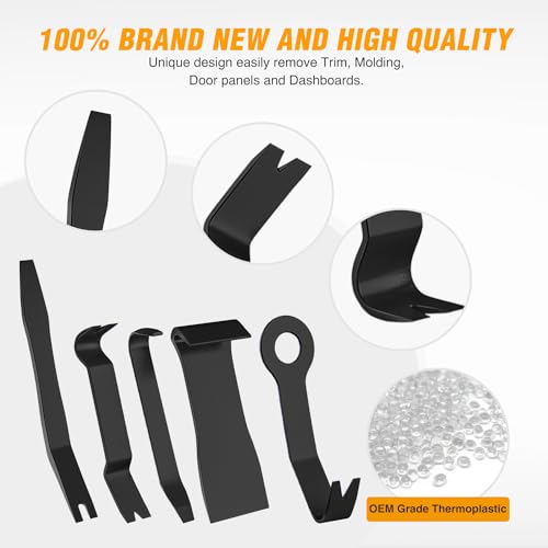 GOOACC 5PCS Auto Trim Removal Tool Kit Black - color: 5pcs Trim Removal Tool Black