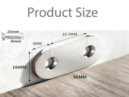 50PACK 1.4INCH X 0.6INCH Stainless Steel Straight Flat Bracket Repair Plate Brace,Mending Joining Plates for Wood, Board, Bed Frame, Furniture & Shelves,with Screws - size: 50PACK 1.4INCH X 0.6INCH