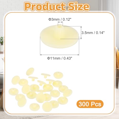 uxcell 300Pcs 3x11mm Plastic Hole Plugs, Round Screw Cap Cover, Panel Drill Hole Plugs for Furniture Cabinet Cupboard Shelves Fencing Post Pipe Insert End Caps, Beige - color: Beige, size: 3x11mm