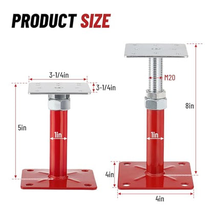 6PCS House Floor Jacks, 5-8" Height Range Adjustable Screw Jacks Post, Foundation Jacks for Leveling The Basement Floor, Load Capacity 5000lbs