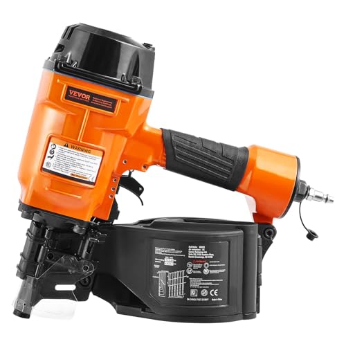 VEVOR Coil Siding Nailer MCN70, 1-3/4" to 2-3/4" 15 Degree Pneumatic Siding Nail Gun, 70-120PSI Air Coil Nailer for Pallet, Crating, Framing, Siding and Fencing - size: MCN70(1-3/4" to 2-3/4")