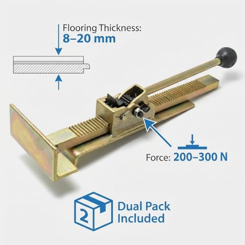 QWORK Flooring Jack – Ratcheting Alignment Tool for Hardwood Installation, Edge Tightening & Board Straightening - size: 1pcs
