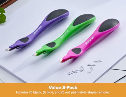 Bostitch Professional Magnetic Easy Staple Remover, Neon Colors, 3 Pack - color: Neon Colors