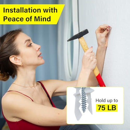 320PCS Drywall Anchors and Screws Kit, 6 Sizes Plastic Wall Anchors