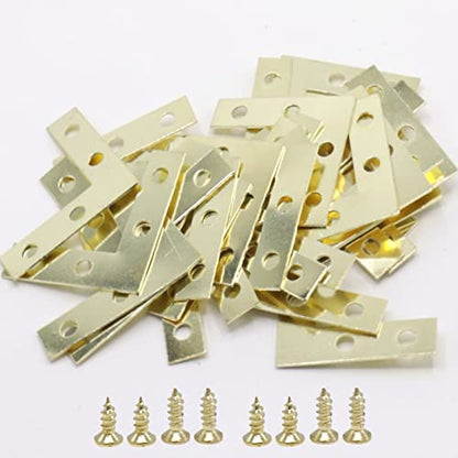 40-Pack L Corner Brackets Gold 1.5inch Iron Decorative Brace Gold - size: Gold