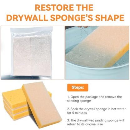 Drywall Wet Sanding Sponge, Dustless Dual Sided Walboard Drywall Sponge
