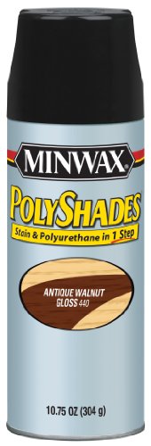 Minwax 3134400000 Polyshades - Stain & Polyurethane in 1 Step, 10.75 ounce Spray, Antique Walnut, Gloss - color: Antique Walnut, style: Gloss