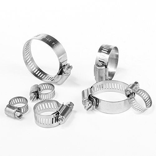 Hose Clamp, 20 Pack Stainless Steel Adjustable 6-12mm Size Range Worm Gear Fuel Line Clamp for Plumbing, Automotive And Mechanical Application - size: 6-12mm