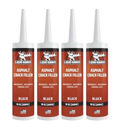 Liquid Rubber Self-Leveling Asphalt Driveway Crack Filler, 10oz, 4-Pack - style: 4 Pack