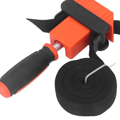 Nylon Strap Clamp with Ergonomic Handle Quick Release Band Clamp Tool for Woodworking Clamping Round or Irregular Shaped Objects, Picture Frames