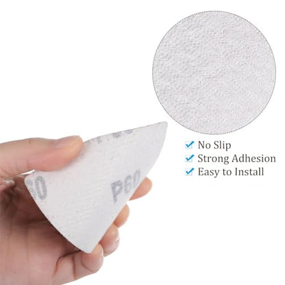 30pcs Mouse Sander Detail Sandpaper 60Grit 3-1/8" Triangle - size: 60 grit