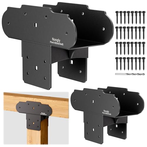 Post Anchor Connector Post Base Bracket for Supporting Wood Beams (2Pack, 6x6-6x8) - size: 6x6-6x8, style: 2Pack
