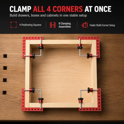 Neddie 90 Degree Corner Clamps for Woodworking, 4-Pack 5.5-Inch Squares